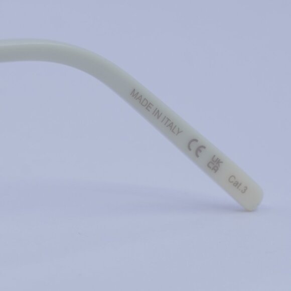 Saint Laurent SL737 MICA THIN 005 Sunglasses Ivory Cat Eye Frame, Black Lenses - Picture 7 of 11